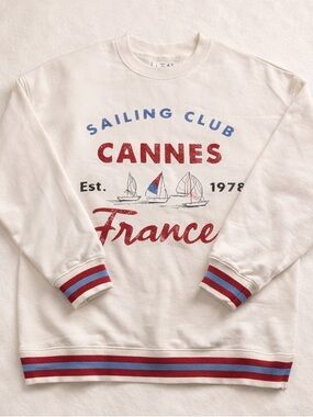 Altard State Cannes Sailing Club France Crewneck Sweater - White/Red/Blue